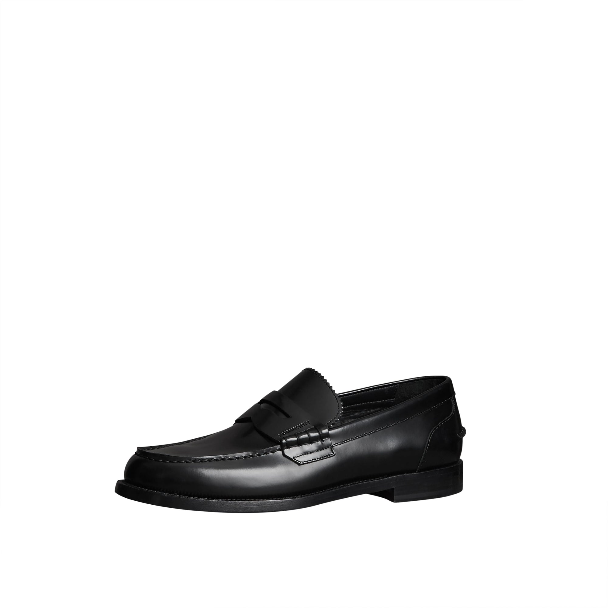 BLACK Mocassins Penny Loafers en cuir