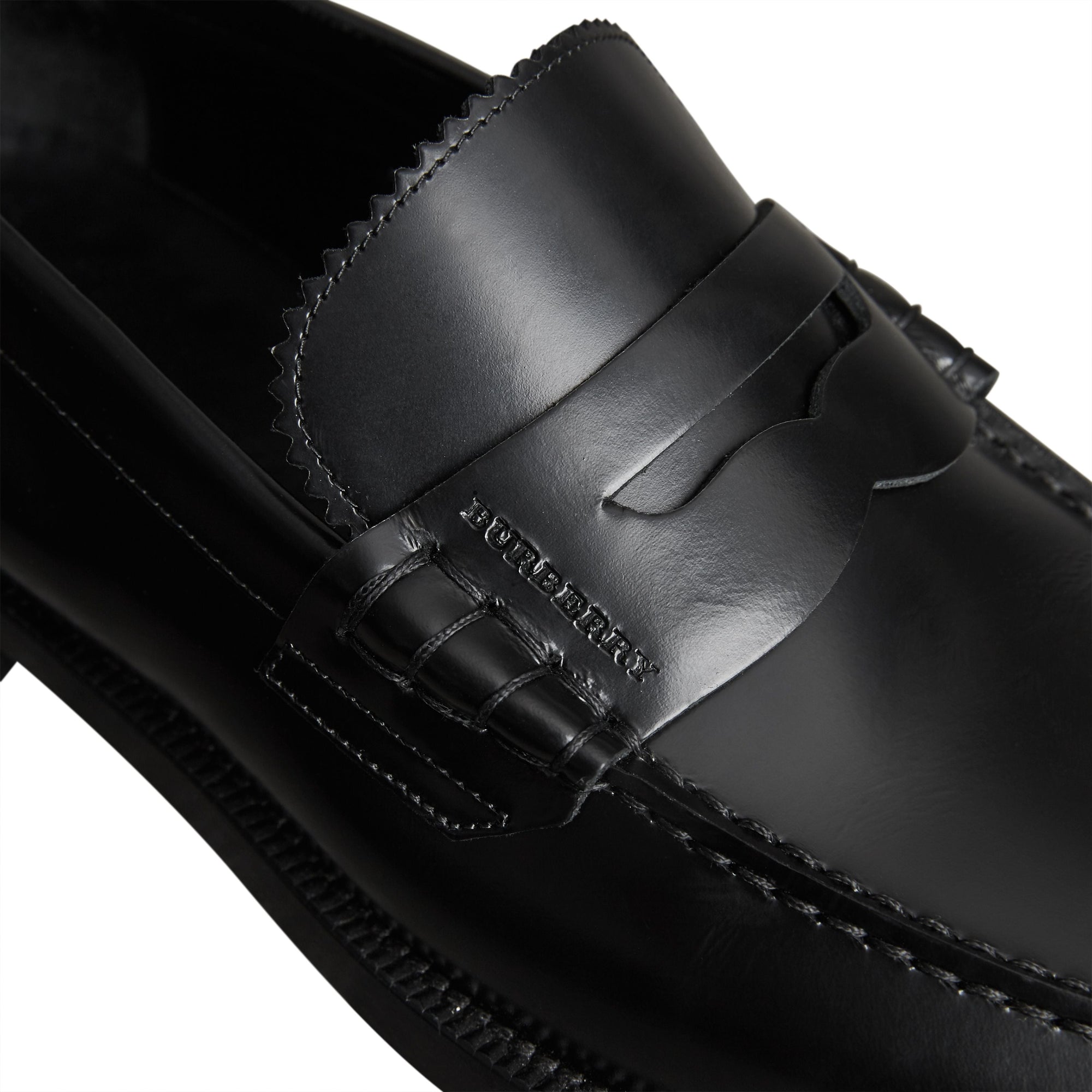 BLACK Mocassins Penny Loafers en cuir