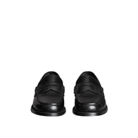 BLACK Mocassins Penny Loafers en cuir