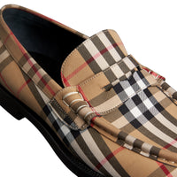 ANTIQUE YELLOW Mocassins en coton à motif Vintage check