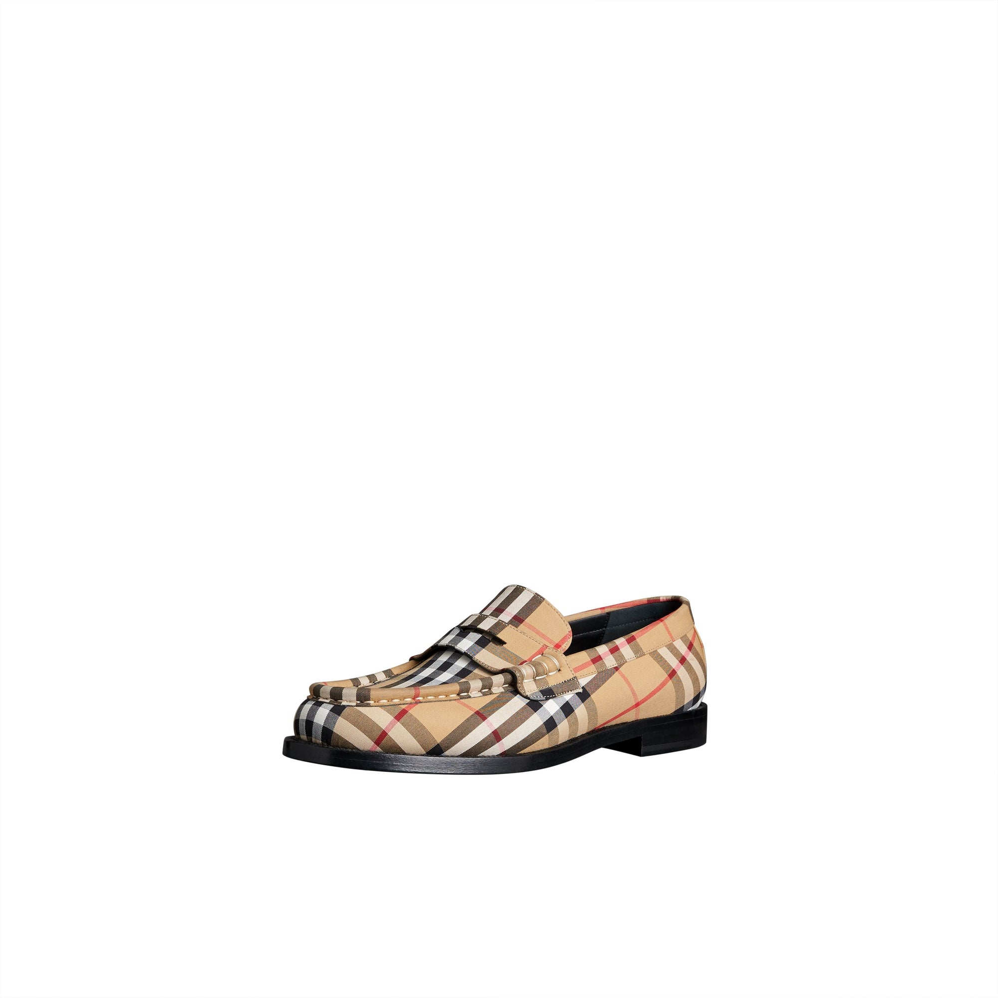 ANTIQUE YELLOW Mocassins en coton à motif Vintage check