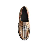 ANTIQUE YELLOW Mocassins en coton à motif Vintage check