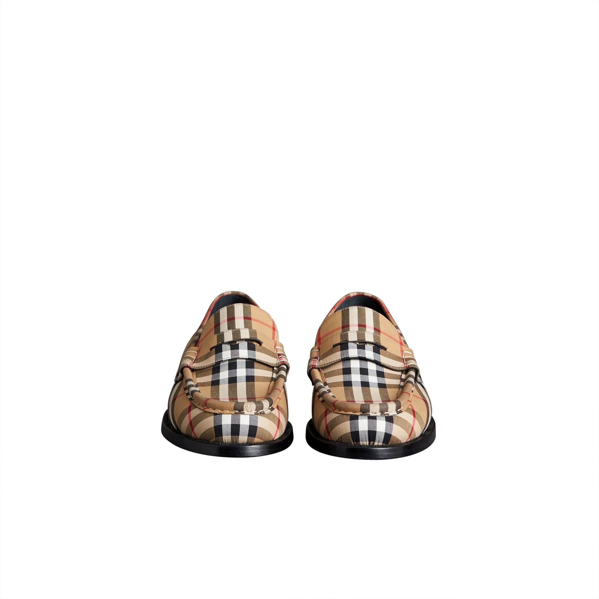 ANTIQUE YELLOW Mocassins en coton à motif Vintage check