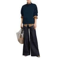 NAVY Haut oversize en coton avec logo imprimé