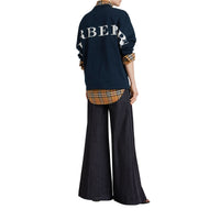 NAVY Haut oversize en coton avec logo imprimé