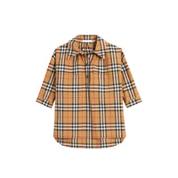 ANTIQUE YELLOW Robe chemise à motif Vintage check
