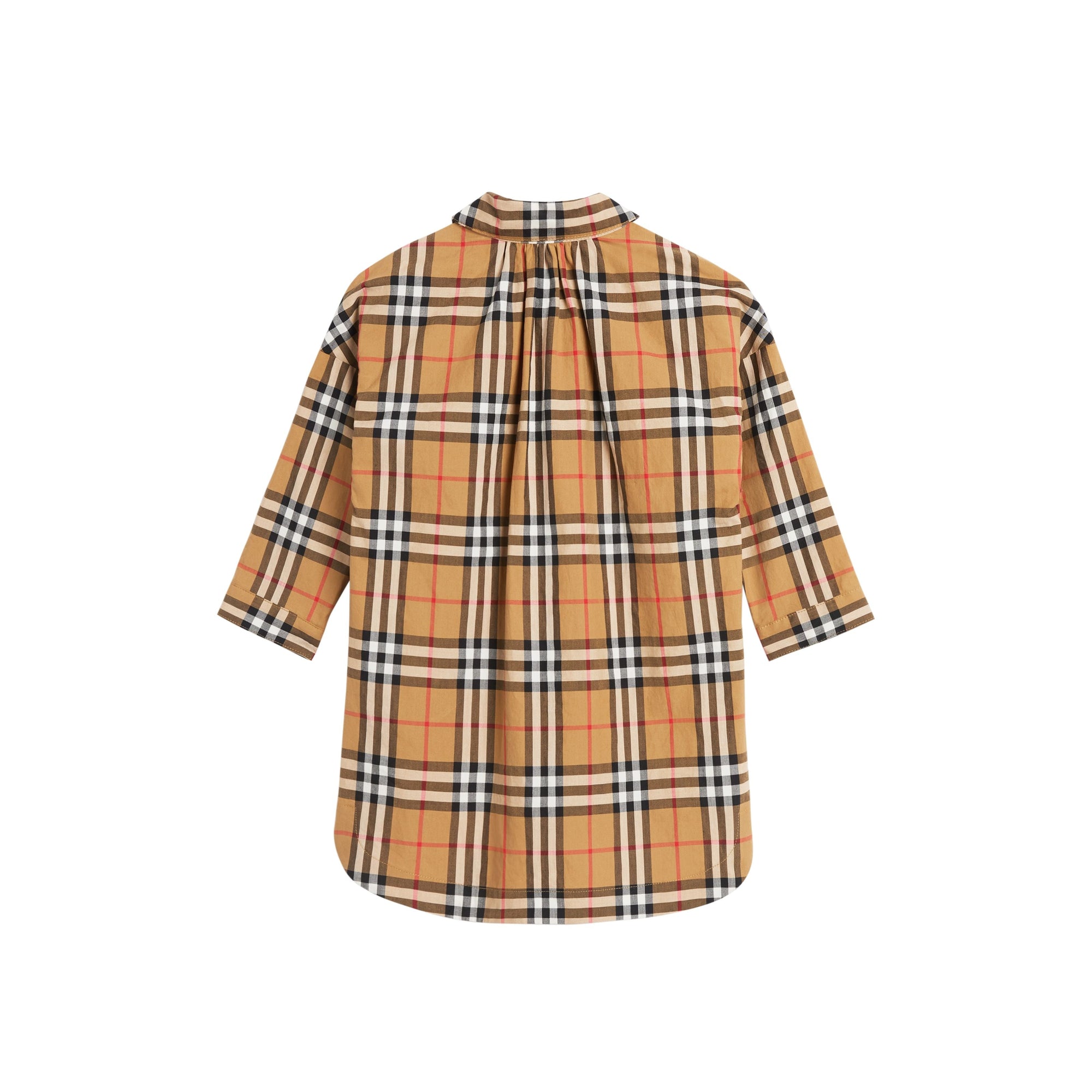 ANTIQUE YELLOW Robe chemise à motif Vintage check