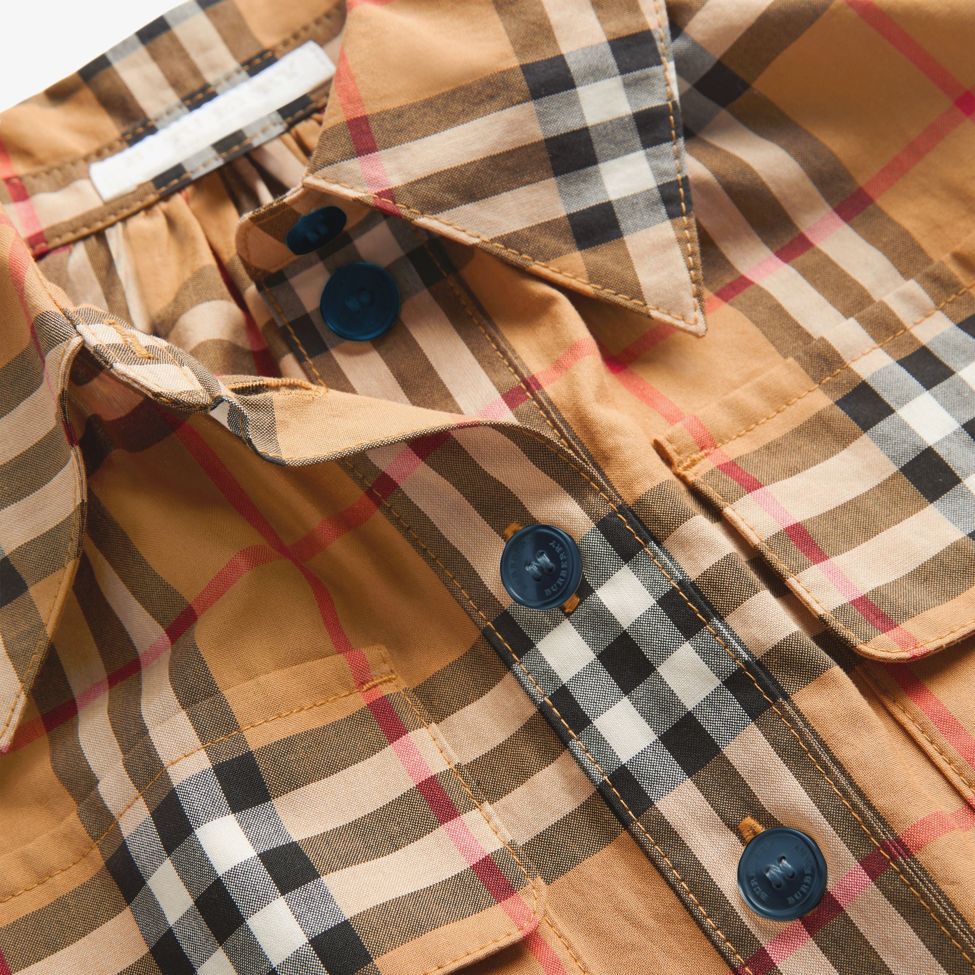 ANTIQUE YELLOW Robe chemise à motif Vintage check