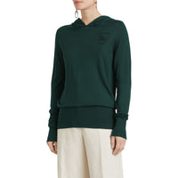 PIGMENT GREEN Sweat-shirt à capuche en soie et cachemire brodé