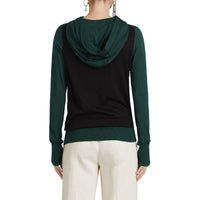 PIGMENT GREEN Sweat-shirt à capuche en soie et cachemire brodé
