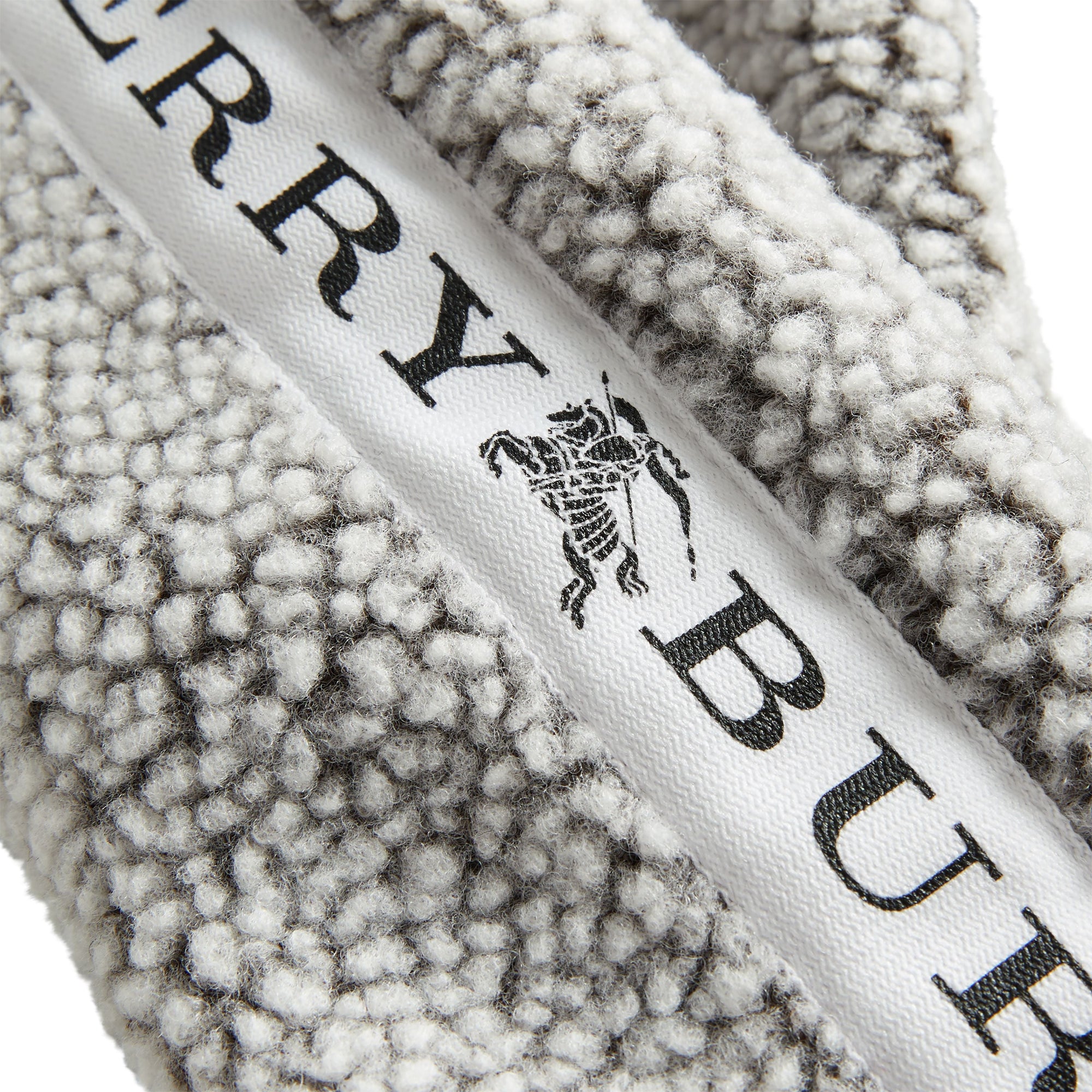 GREY MELANGE Pantalon de survêtement en faux shearling rayé avec logo