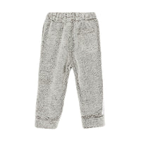 GREY MELANGE Pantalon de survêtement en faux shearling rayé avec logo