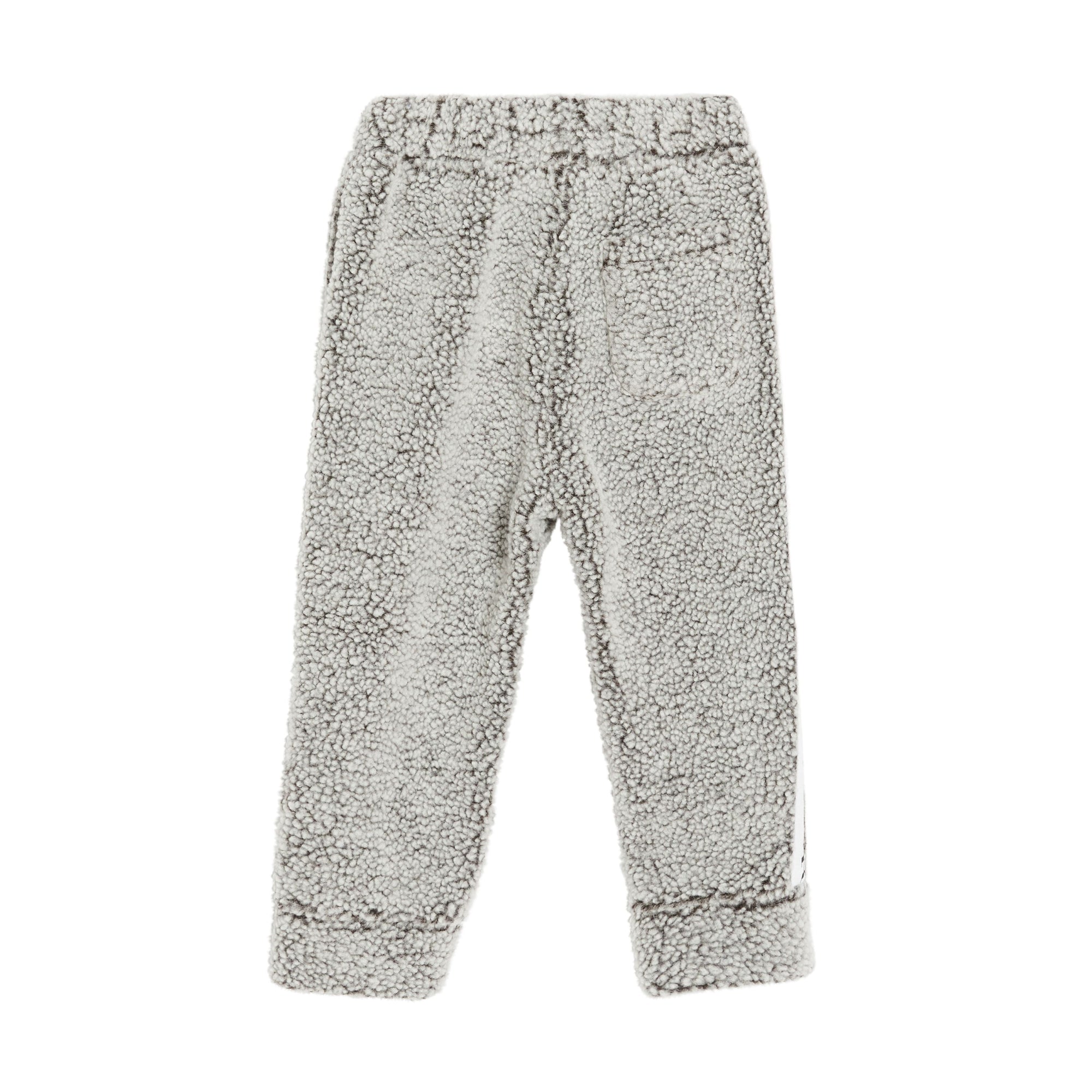 GREY MELANGE Pantalon de survêtement en faux shearling rayé avec logo