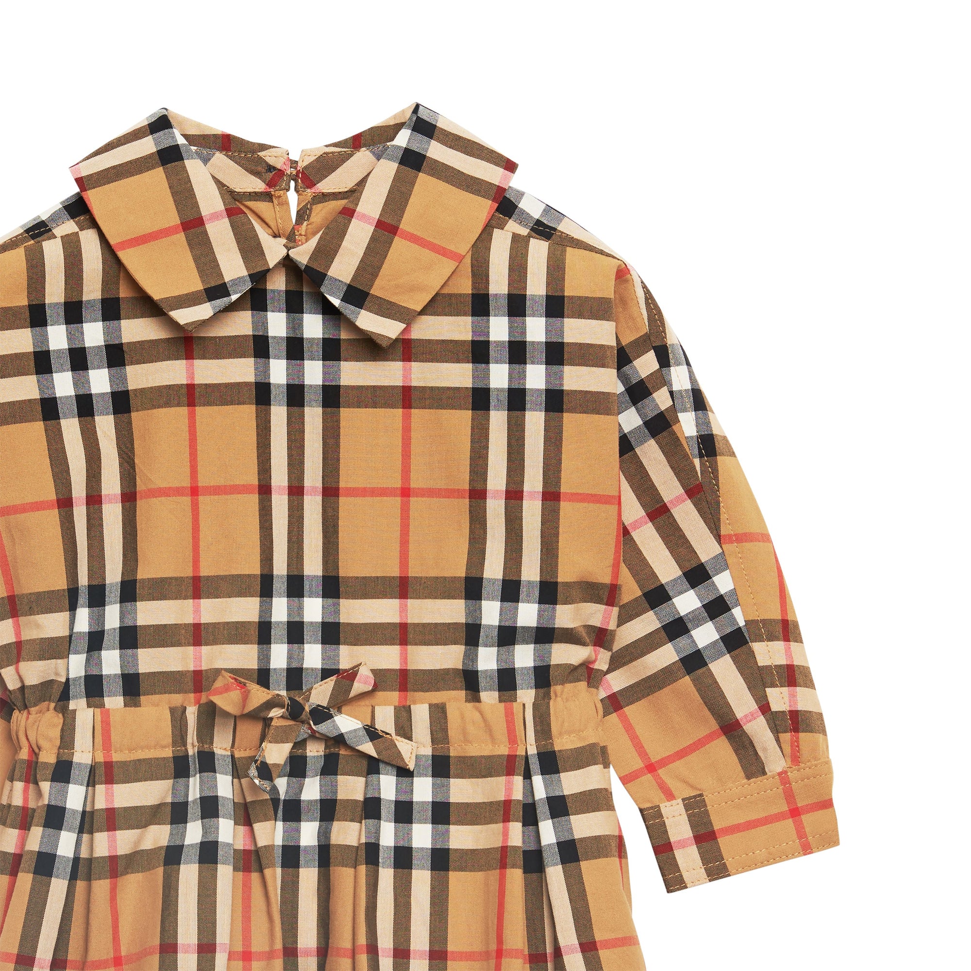 ANTIQUE YELLOW Robe à cordon de serrage en coton à motif Vintage check