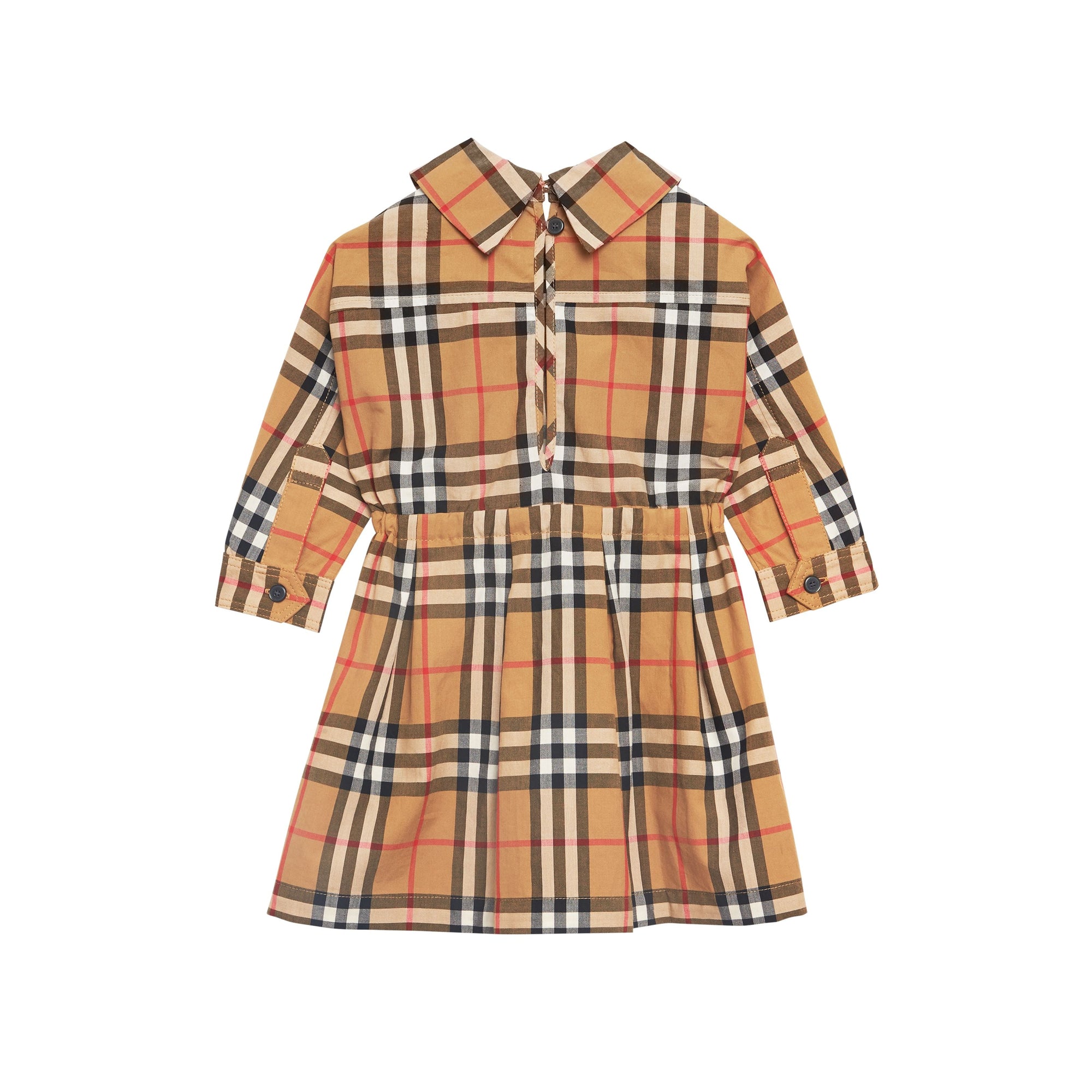 ANTIQUE YELLOW Robe à cordon de serrage en coton à motif Vintage check