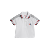 WHITE Polo en piqué de coton rayé