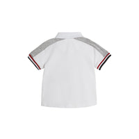 WHITE Polo en piqué de coton rayé