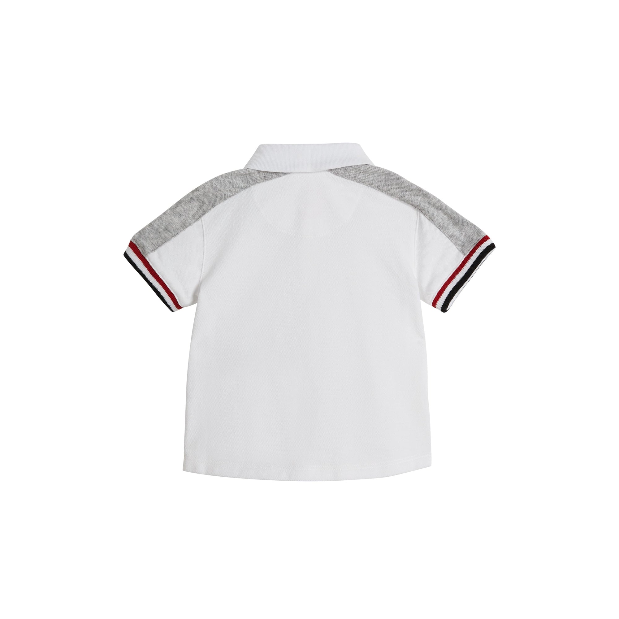 WHITE Polo en piqué de coton rayé