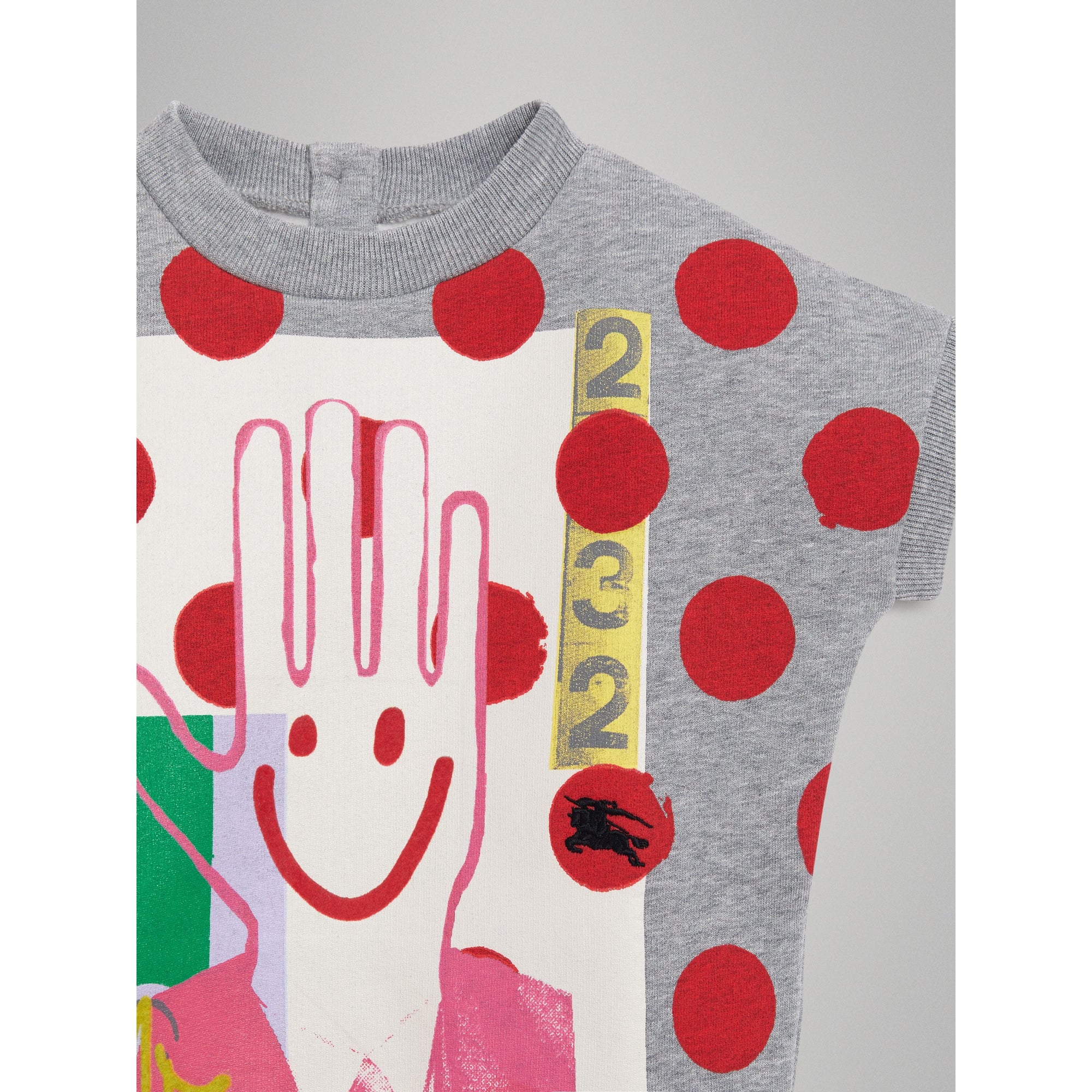 GREY MELANGE Combinaison en coton à pois et graffitis
