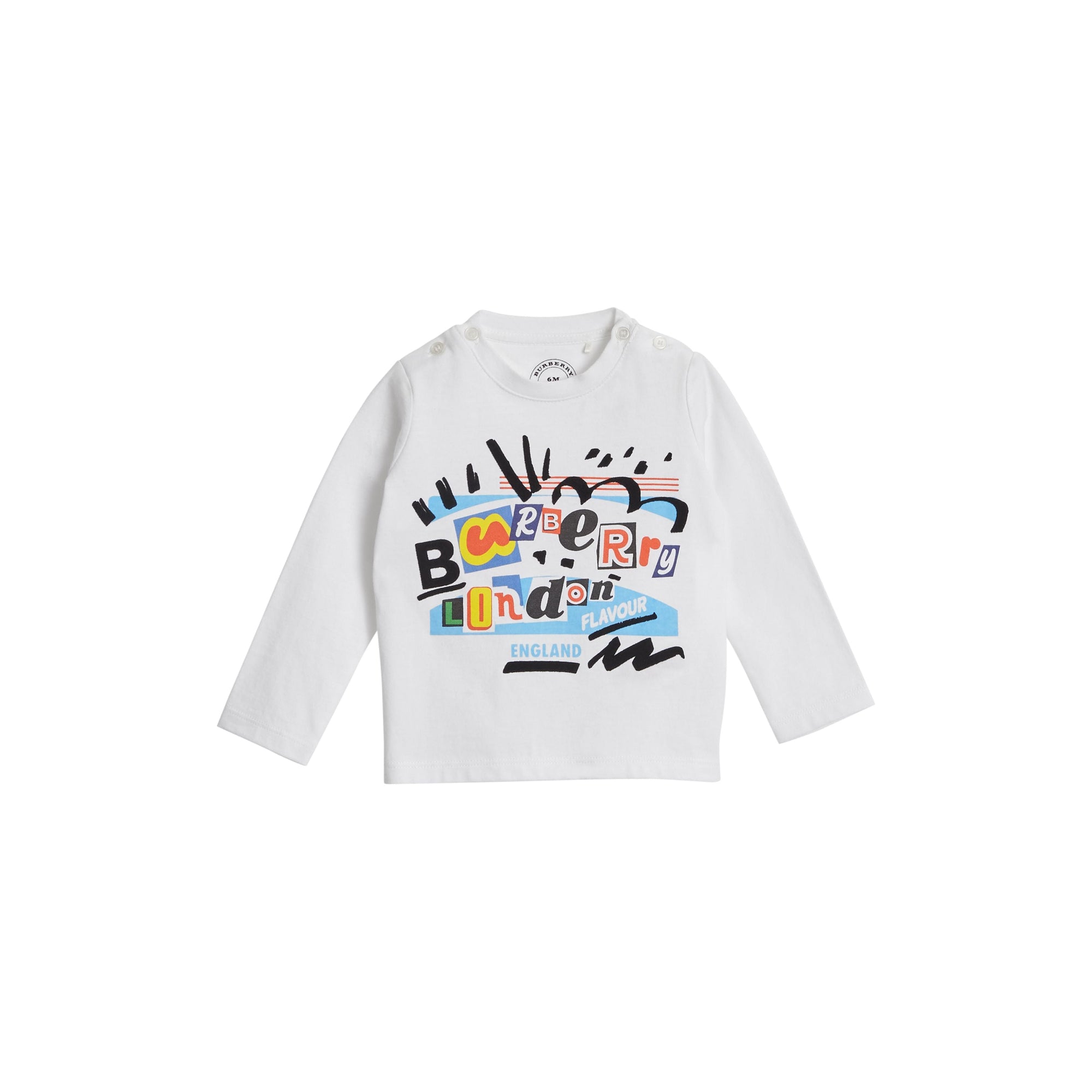 WHITE T-shirt à manches longues en coton avec logo imprimé