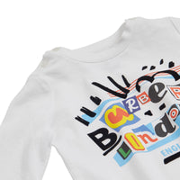 WHITE T-shirt à manches longues en coton avec logo imprimé