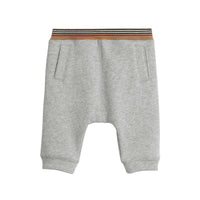 GREY MELANGE Pantalon de survêtement en jersey de coton à rayures iconiques