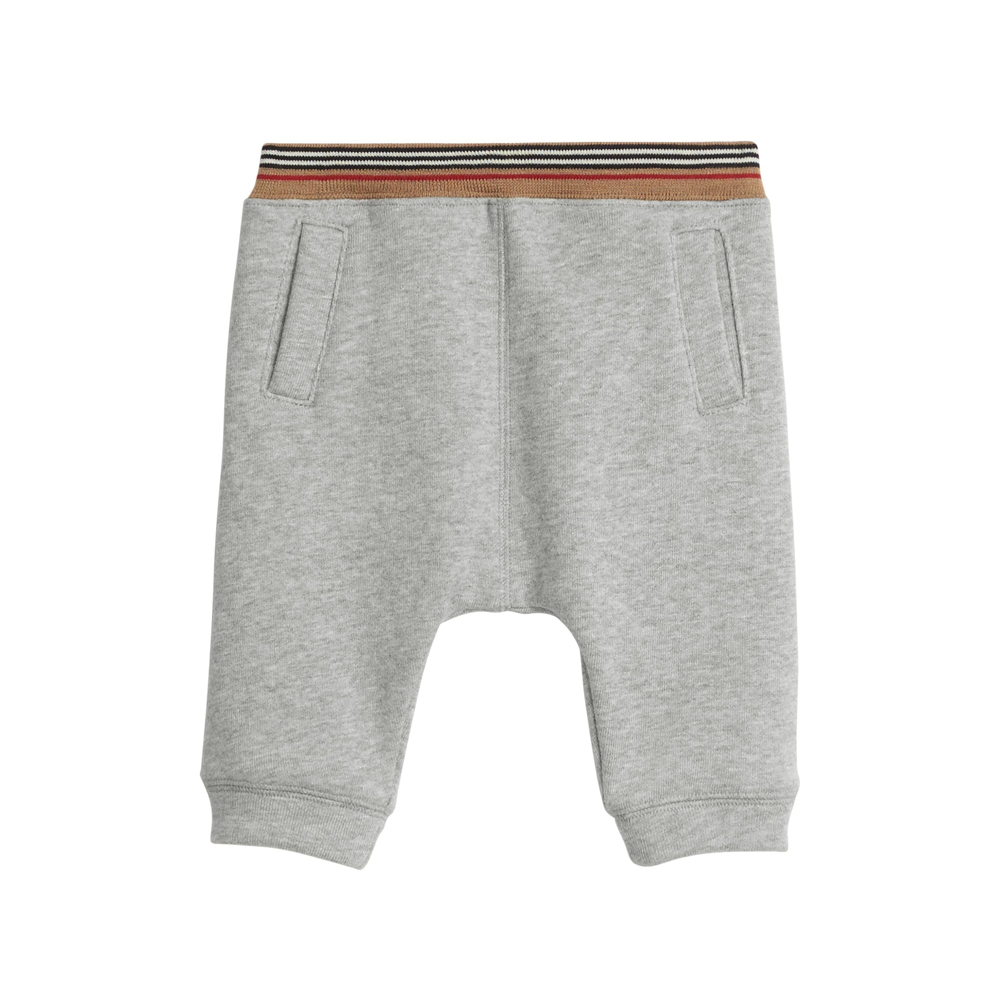 GREY MELANGE Pantalon de survêtement en jersey de coton à rayures iconiques