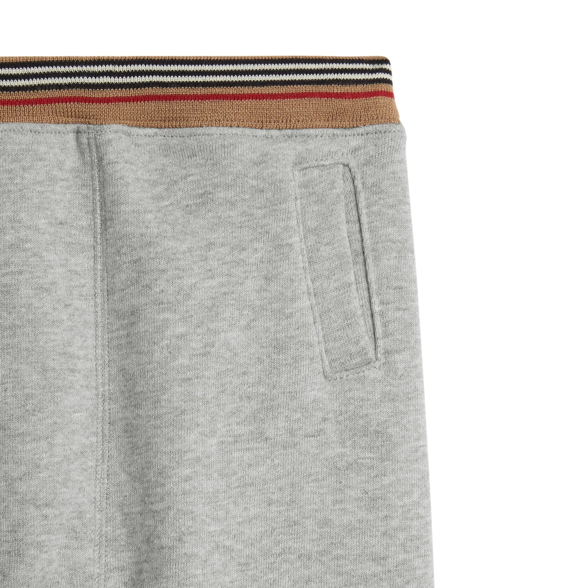 GREY MELANGE Pantalon de survêtement en jersey de coton à rayures iconiques