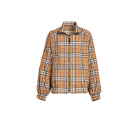 Veste Harrington à motif vintage check et surpiqûres - Jaune antique