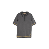MID GREY MELANGE Polo en jersey de coton à bordures contrastantes