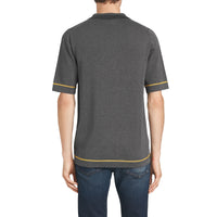 MID GREY MELANGE Polo en jersey de coton à bordures contrastantes