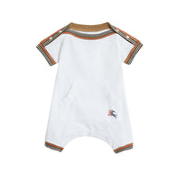 WHITE Coffret cadeau deux pièces pour bébé en piqué de coton à rayures iconiques