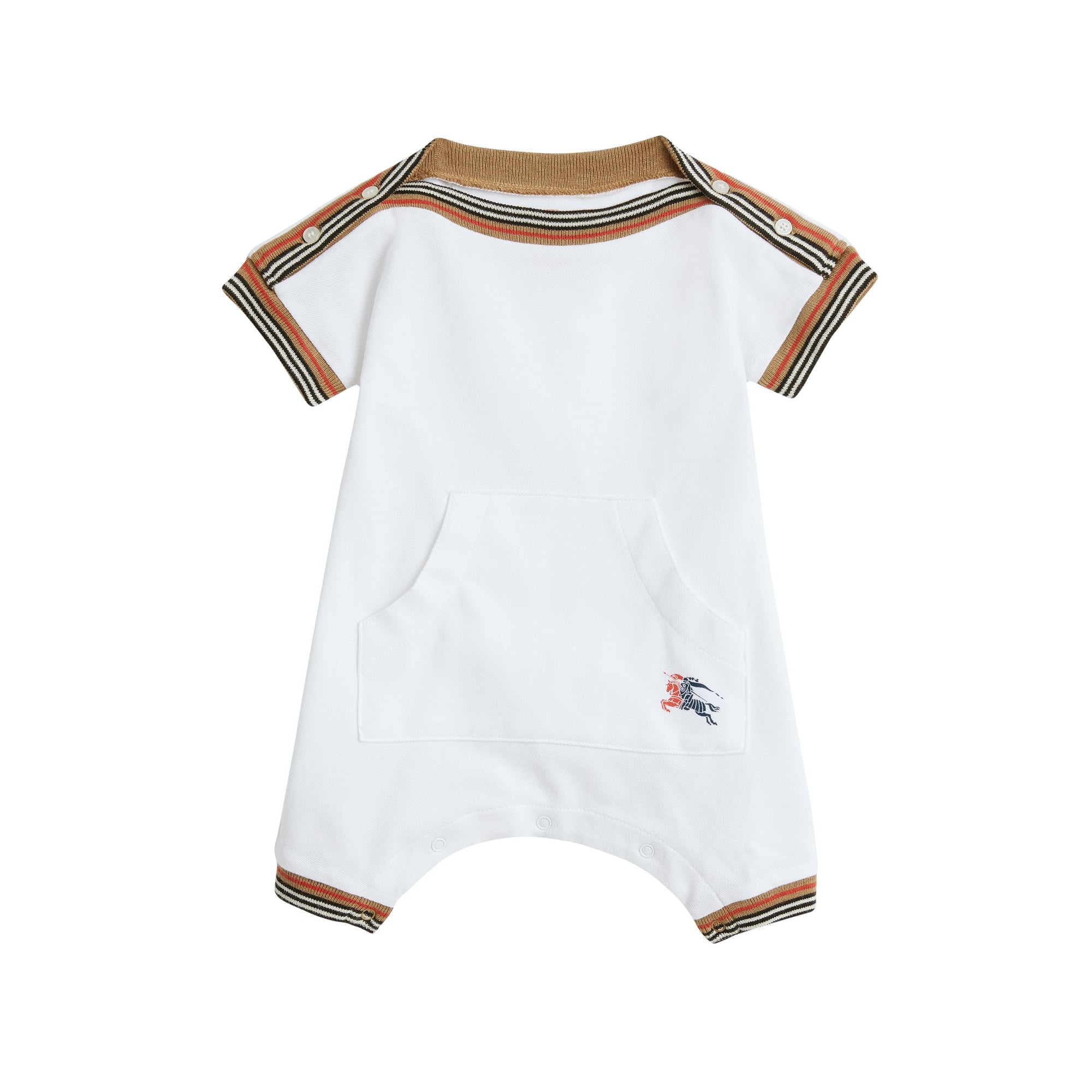 WHITE Coffret cadeau deux pièces pour bébé en piqué de coton à rayures iconiques
