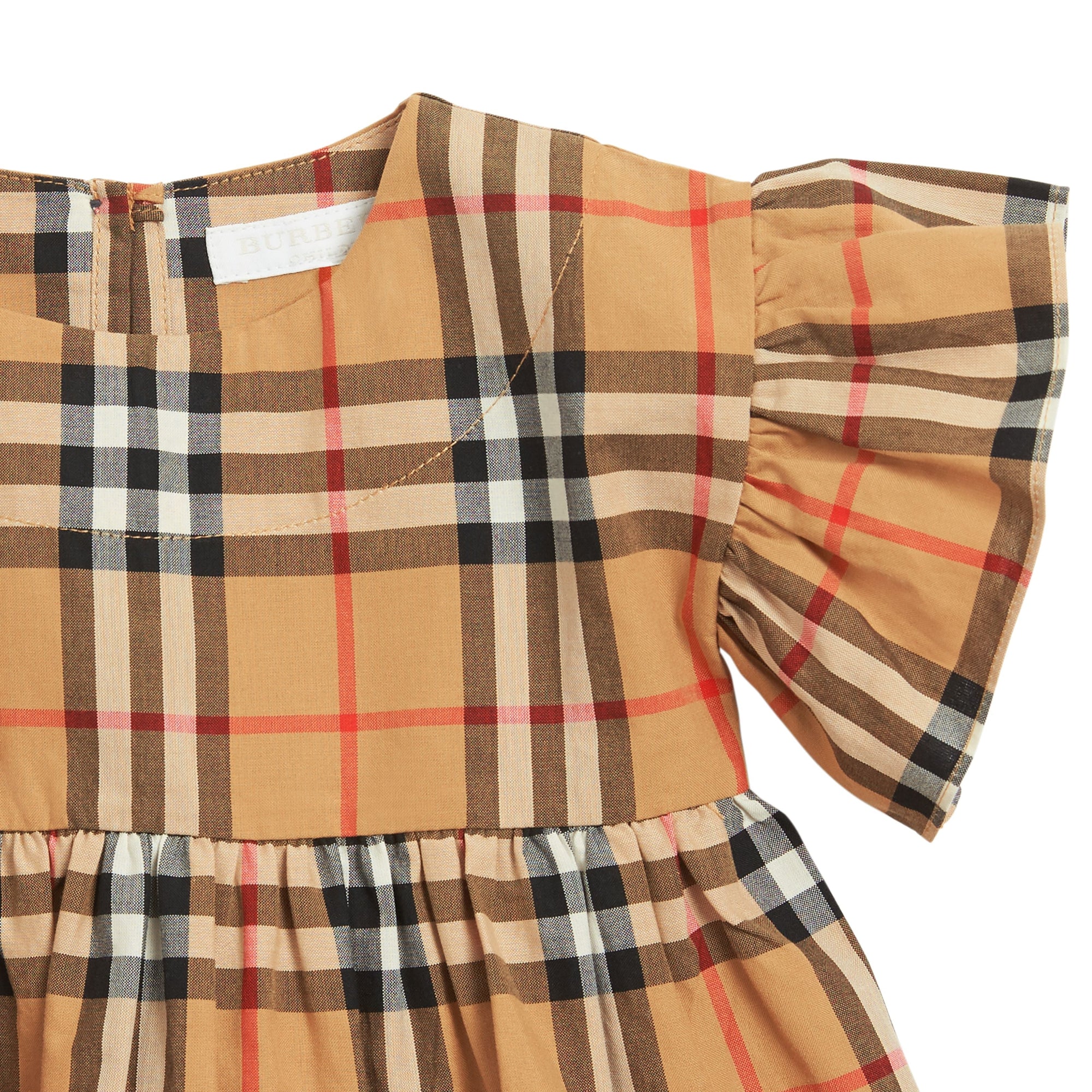 ANTIQUE YELLOW Robe et bloomer à motif Vintage check avec volants