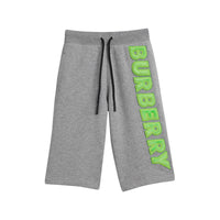 GREY MELANGE Short en coton à cordon de serrage avec appliqué logo