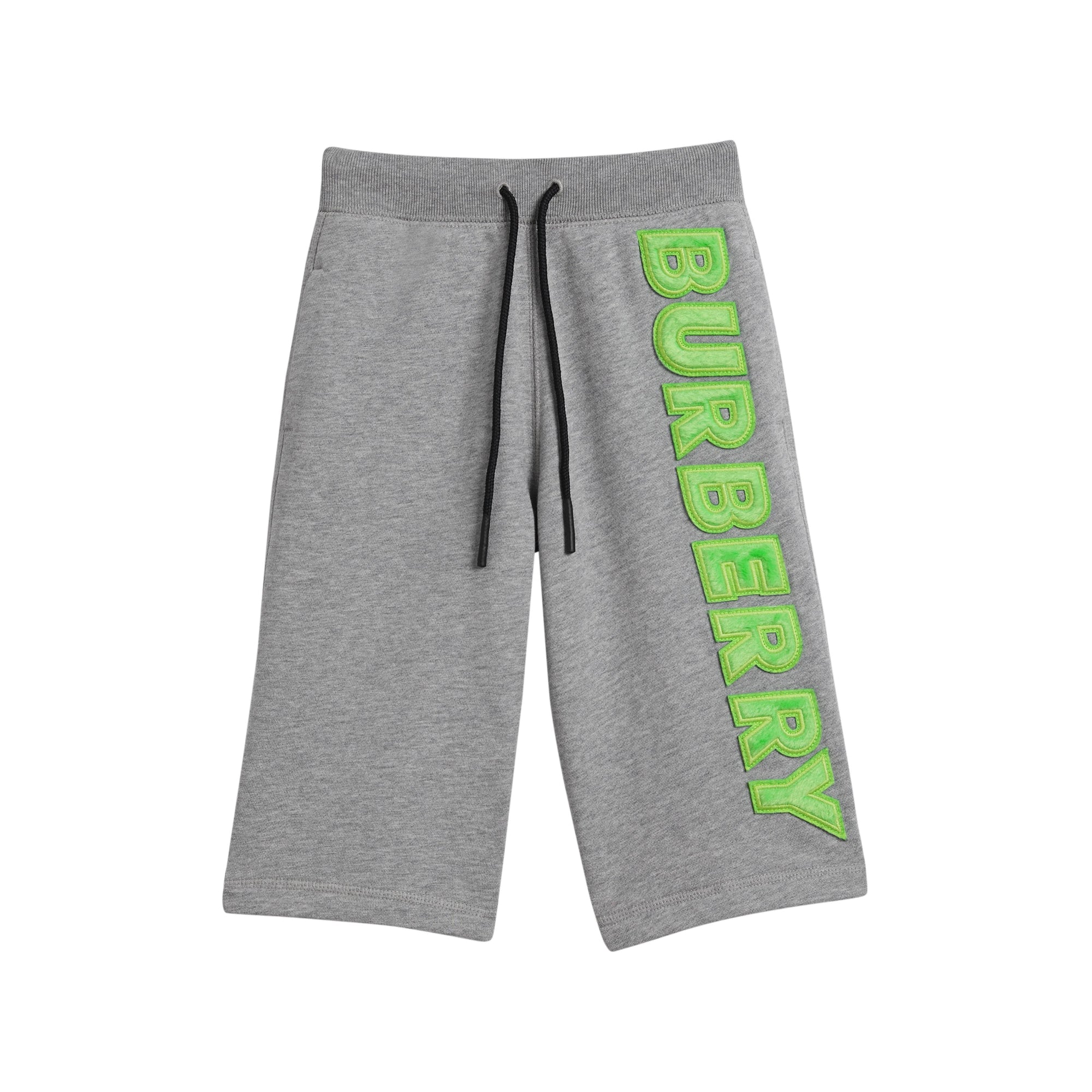 GREY MELANGE Short en coton à cordon de serrage avec appliqué logo