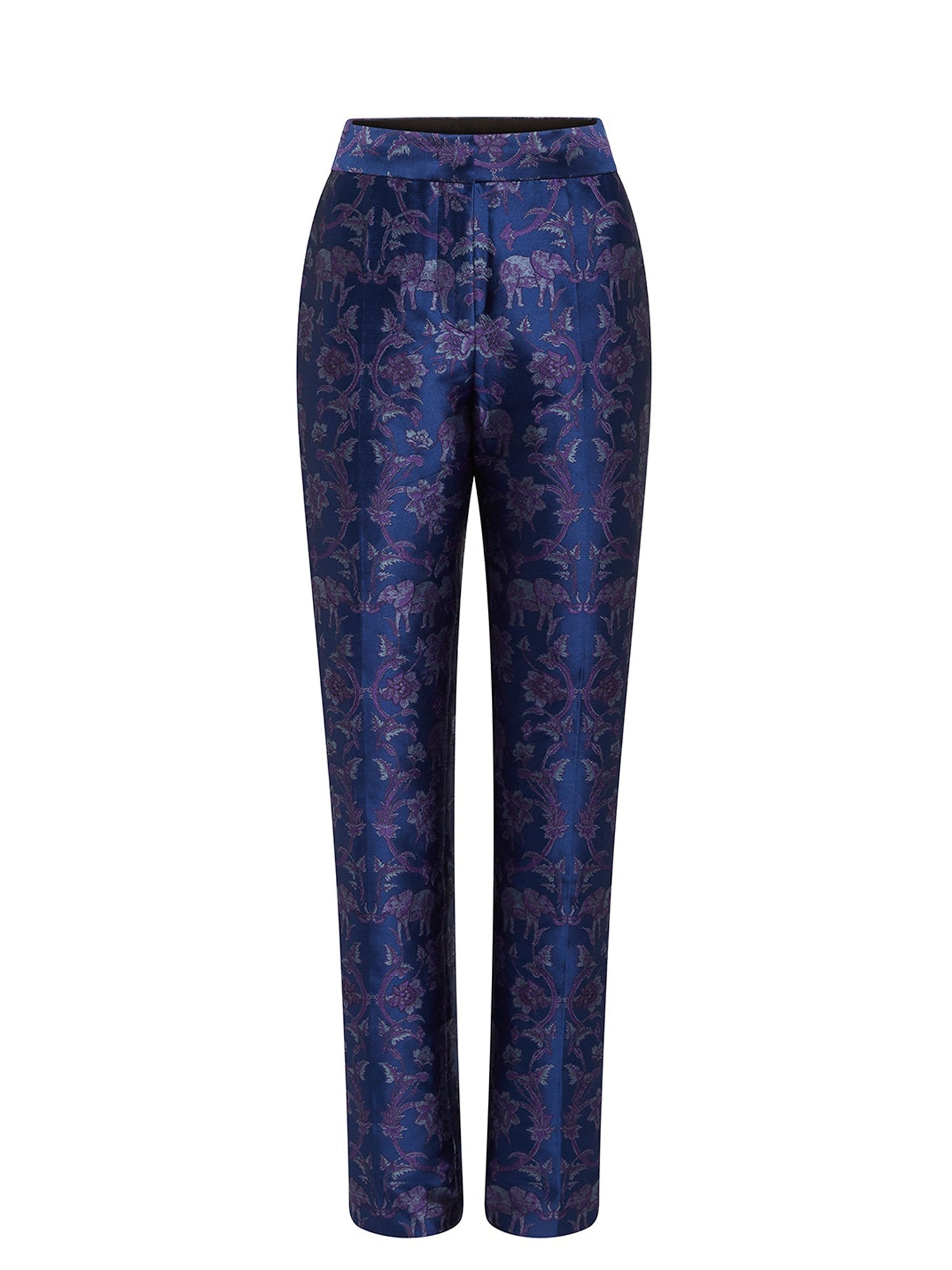 Pantalon droit A.Ferretti à imprimé asiatique - Bleu