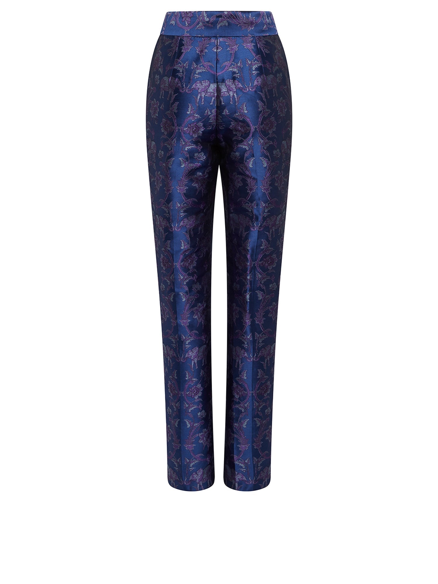 Pantalon droit A.Ferretti à imprimé asiatique - Bleu