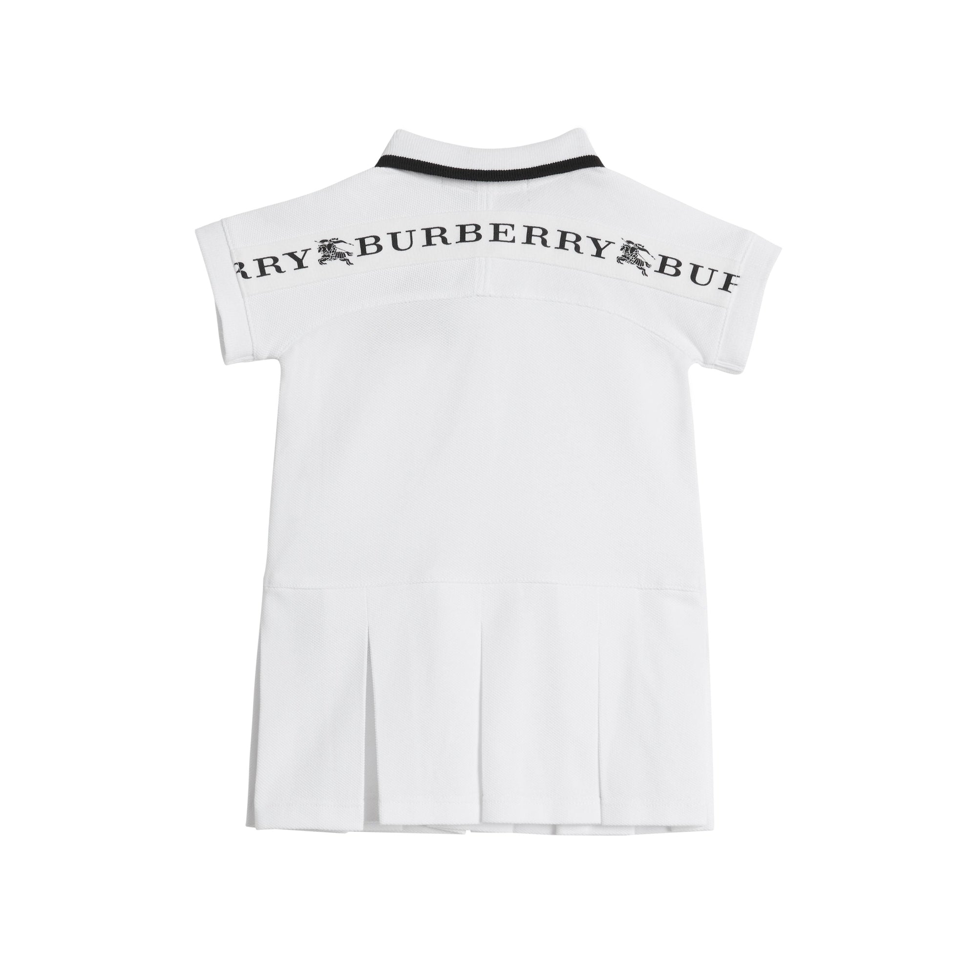 WHITE Robe polo en coton à détails contrastants et logo