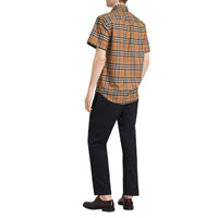 ANTIQUE YEL IP CHK Chemise à manches courtes avec motif Vintage check