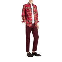 BRIGHT RED IP PAT Chemise à motif Vintage check et graffiti