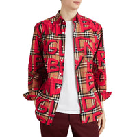 BRIGHT RED IP PAT Chemise à motif Vintage check et graffiti