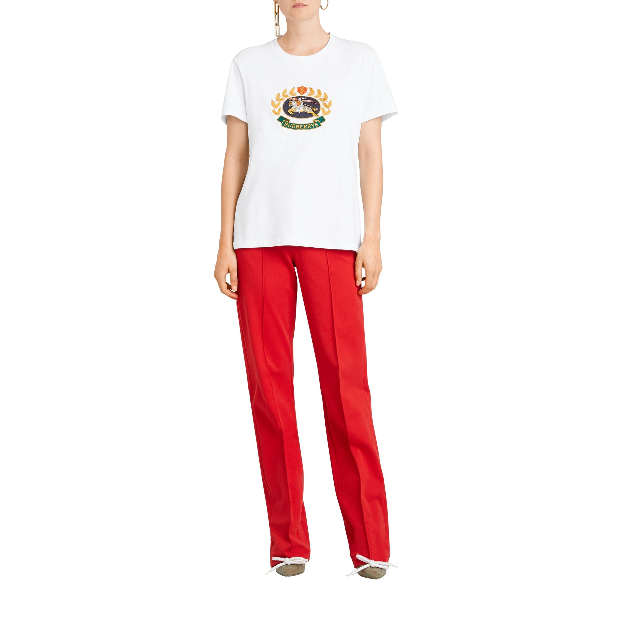 WHITE T-shirt en coton avec logo d'archive brodé