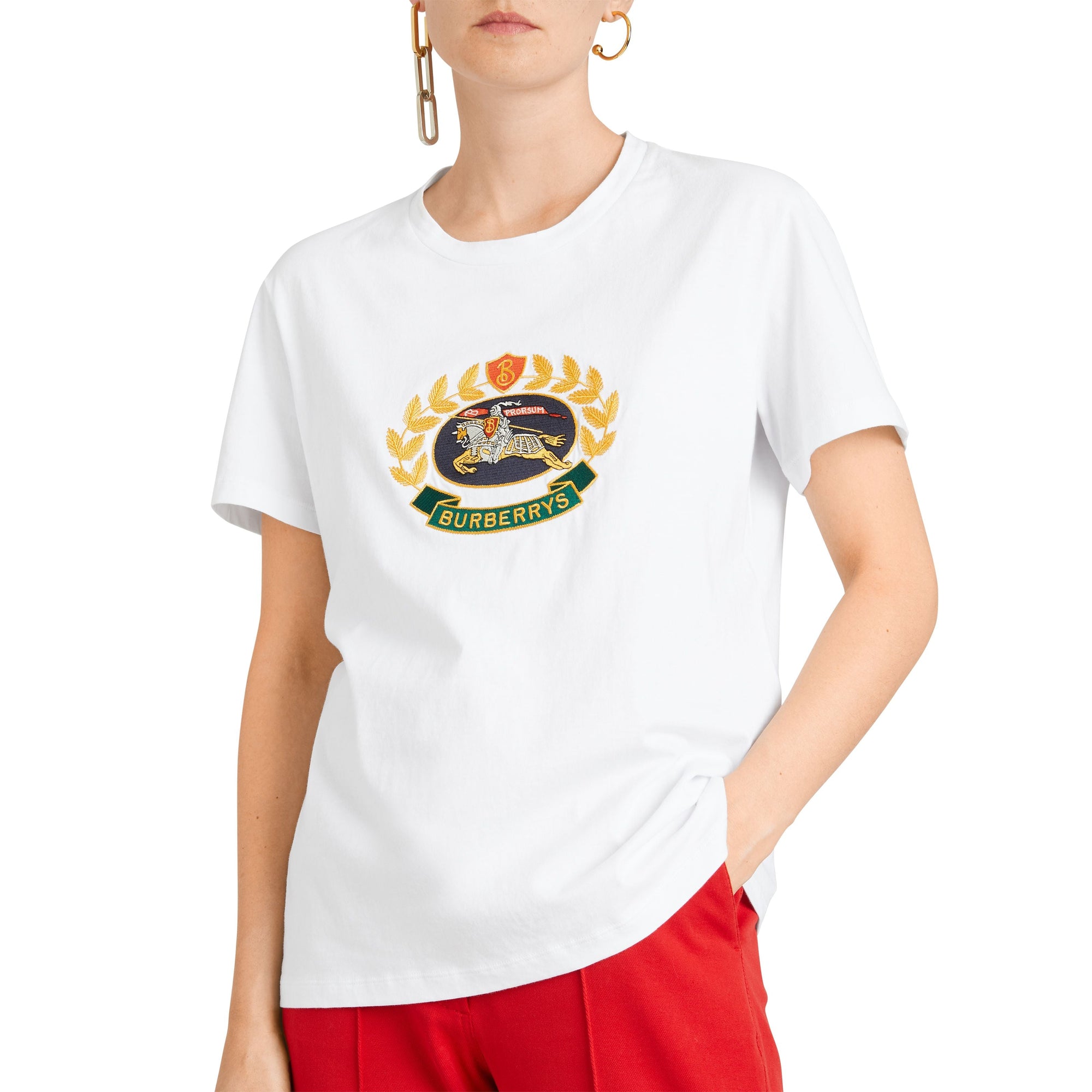 WHITE T-shirt en coton avec logo d'archive brodé