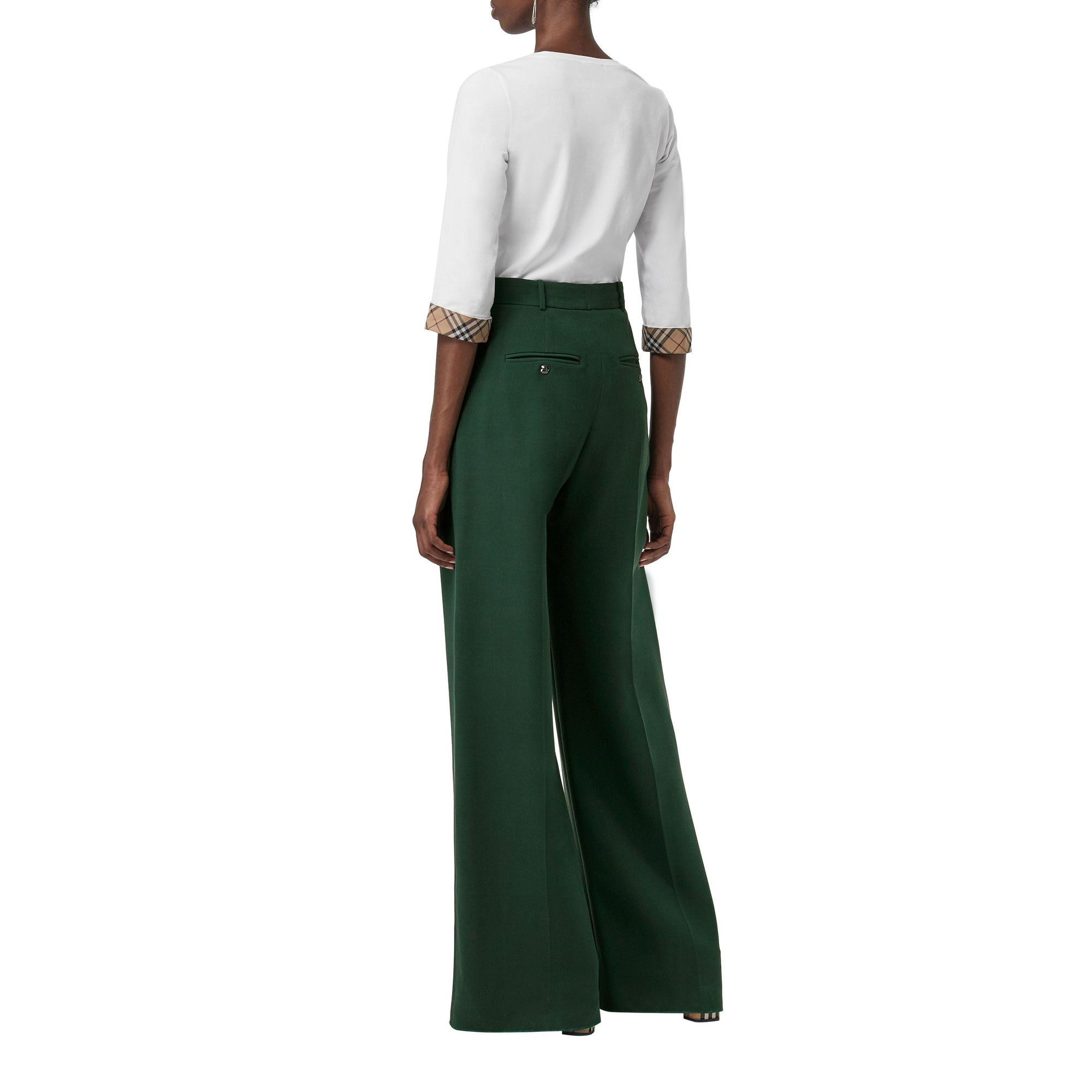 WHITE Haut en coton extensible avec détails check