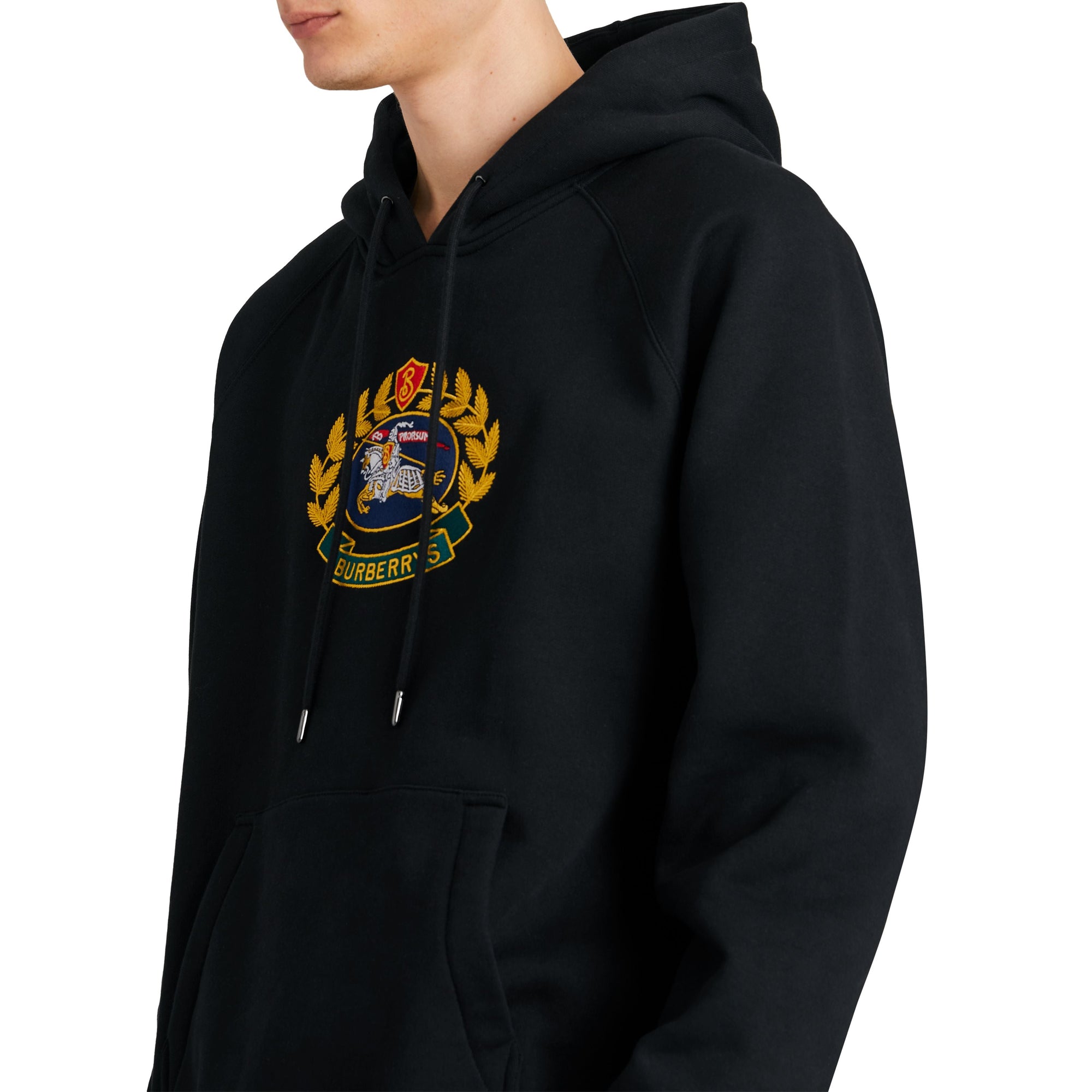 BLACK Sweat-shirt à capuche en jersey avec logo d'archive brodé