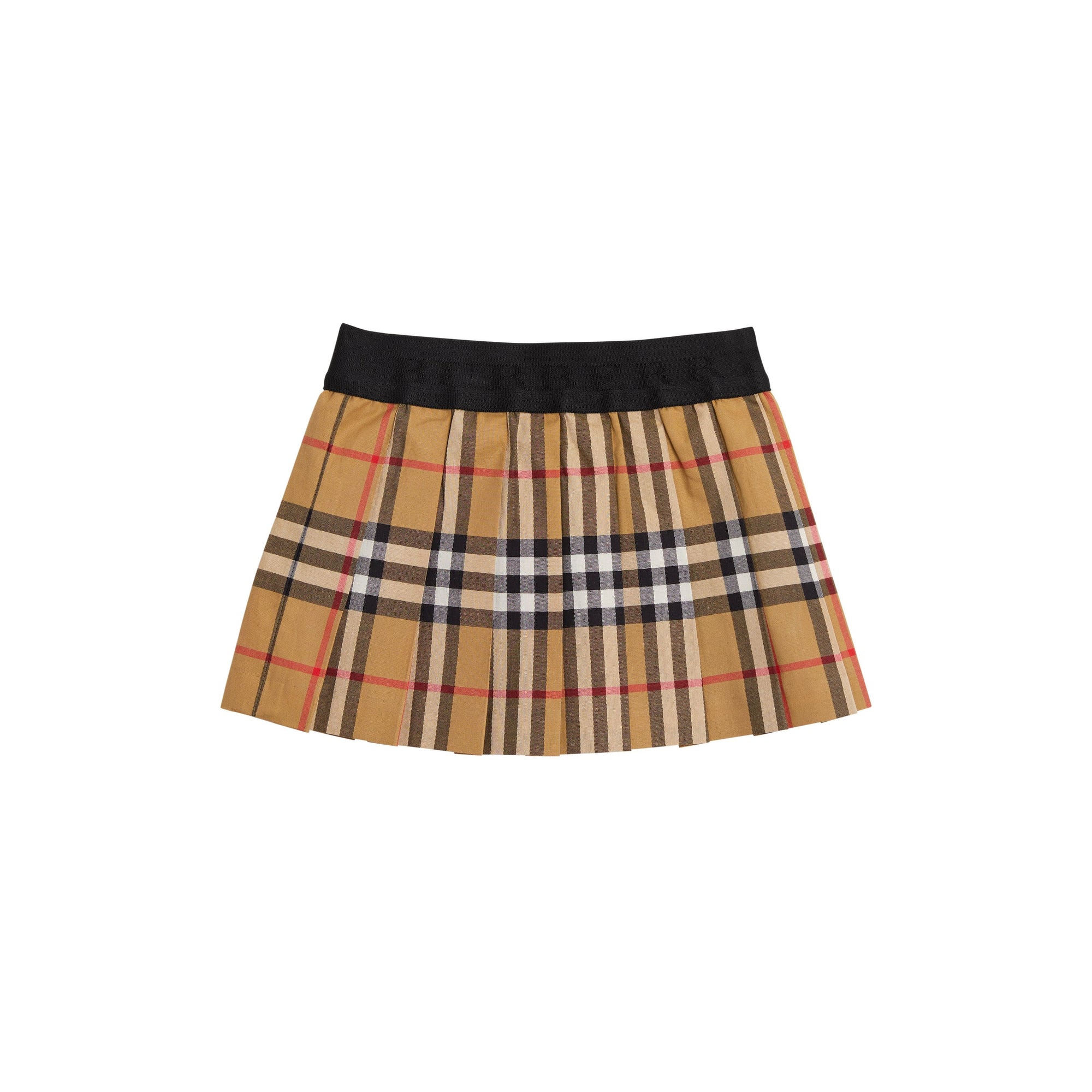 ANTIQUE YELLOW Jupe plissée en coton à motif Vintage check