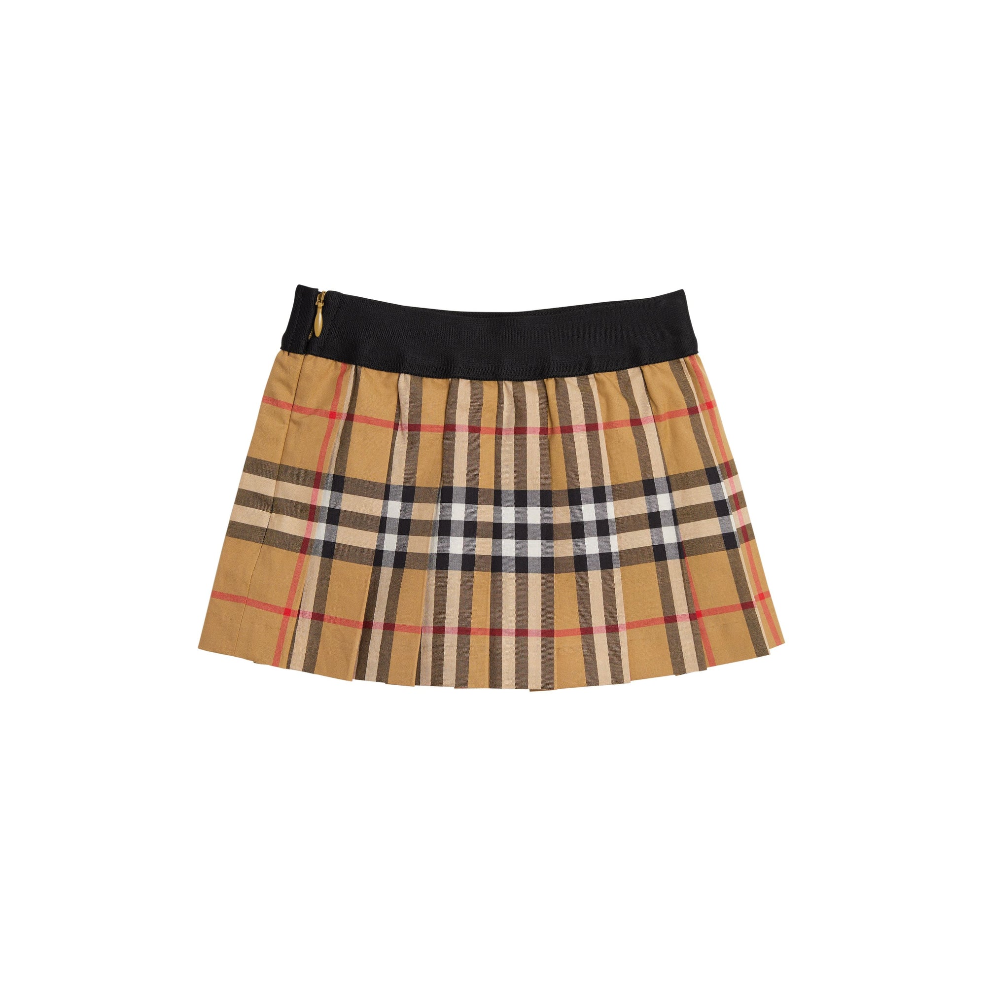 ANTIQUE YELLOW Jupe plissée en coton à motif Vintage check