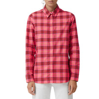 CORAL RED IP CHECK Chemise en coton à motif check