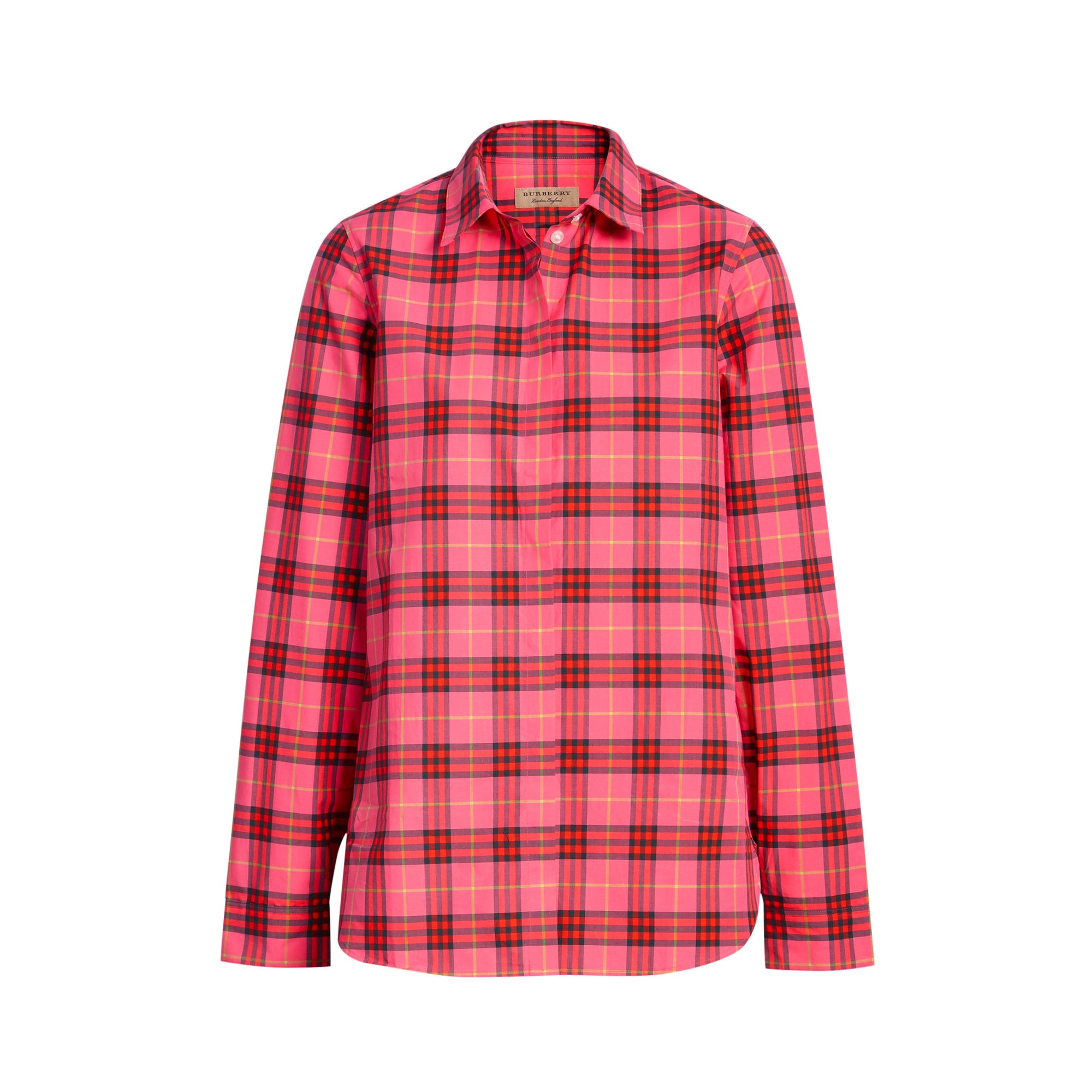 CORAL RED IP CHECK Chemise en coton à motif check